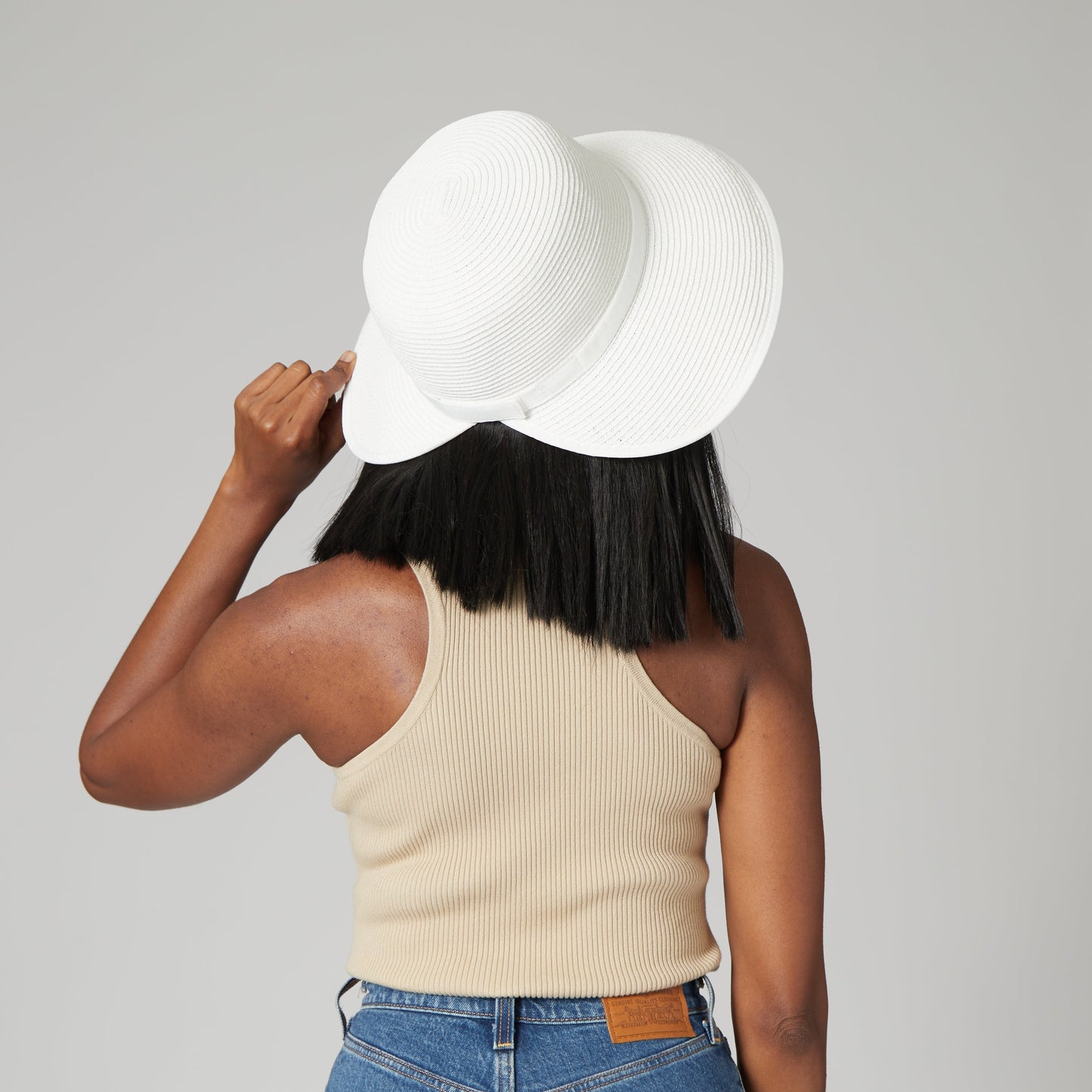 Women's Ultrabraid Round Crown Face Saver Sun Hat with Grosgrain Ribbon and Velcro Back Closure