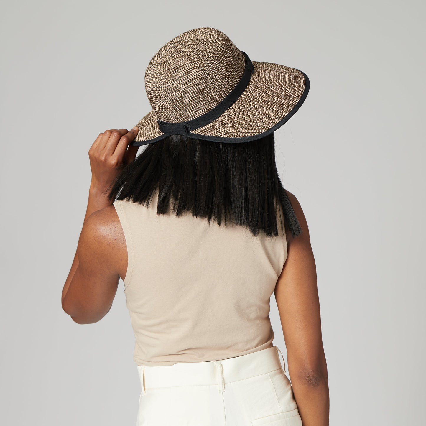 Women's Ultrabraid Round Crown Face Saver Sun Hat with Grosgrain Ribbon and Velcro Back Closure