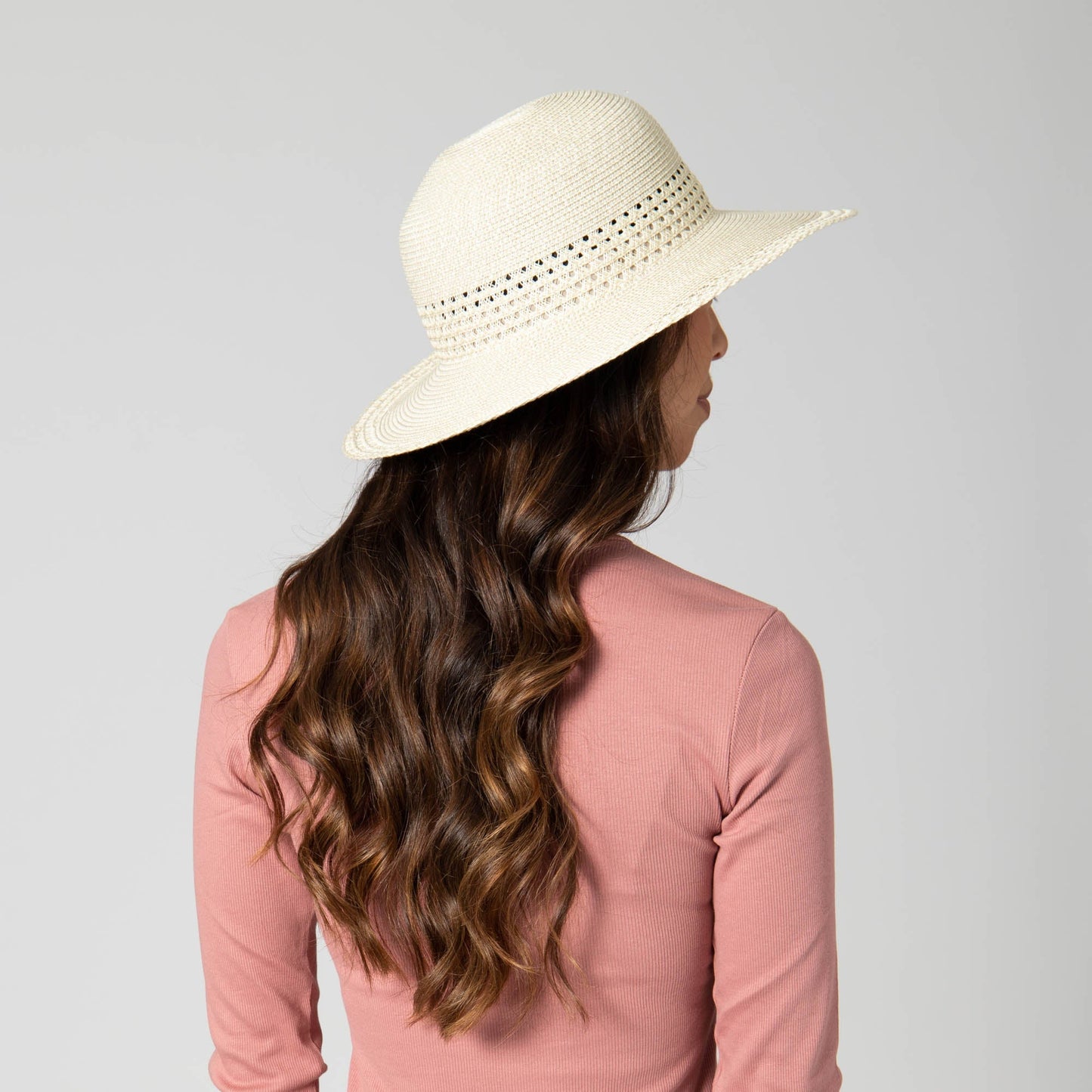 Everyday Sun Hat - Women's Sun Hat W/ Open Weave Stripes
