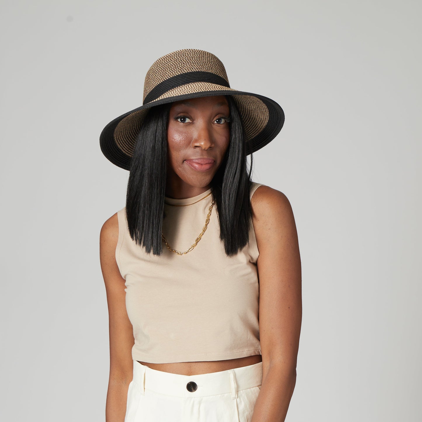 Women's Water Repellent Striped Cloche