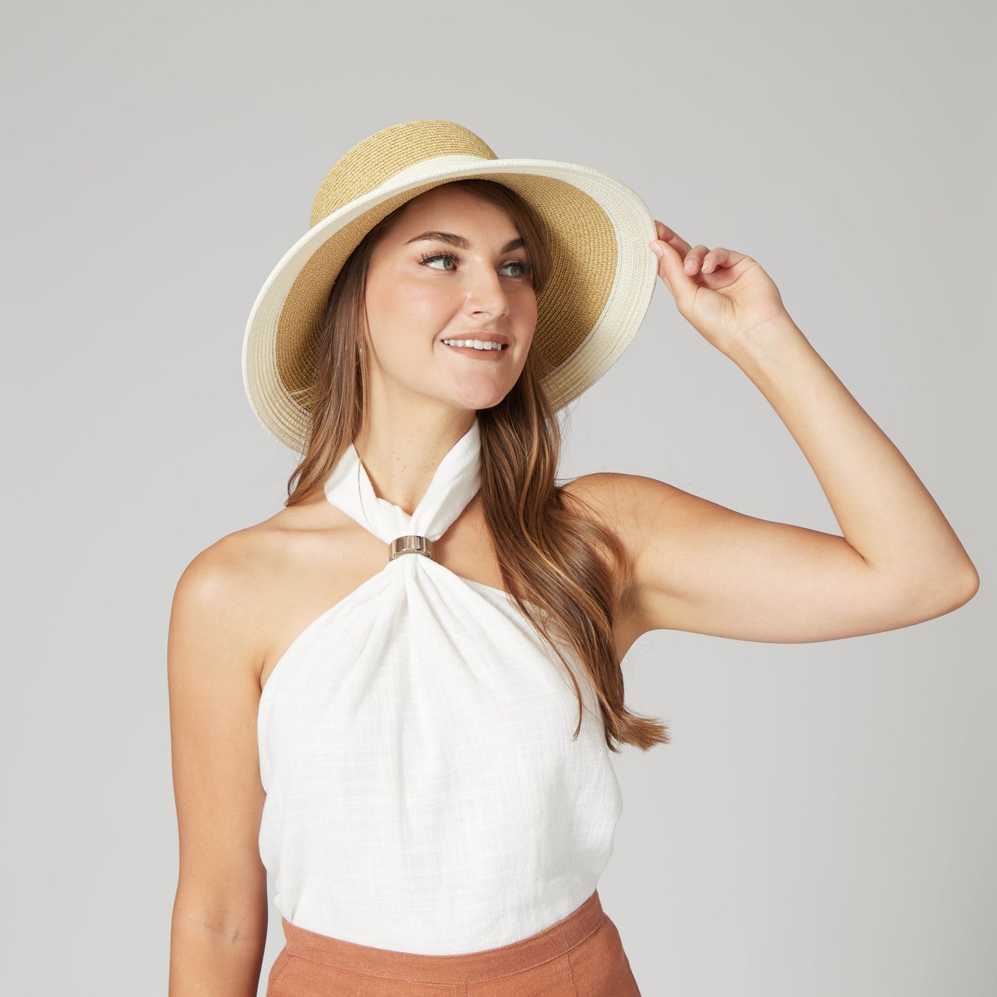 Women's Water Repellent Striped Cloche