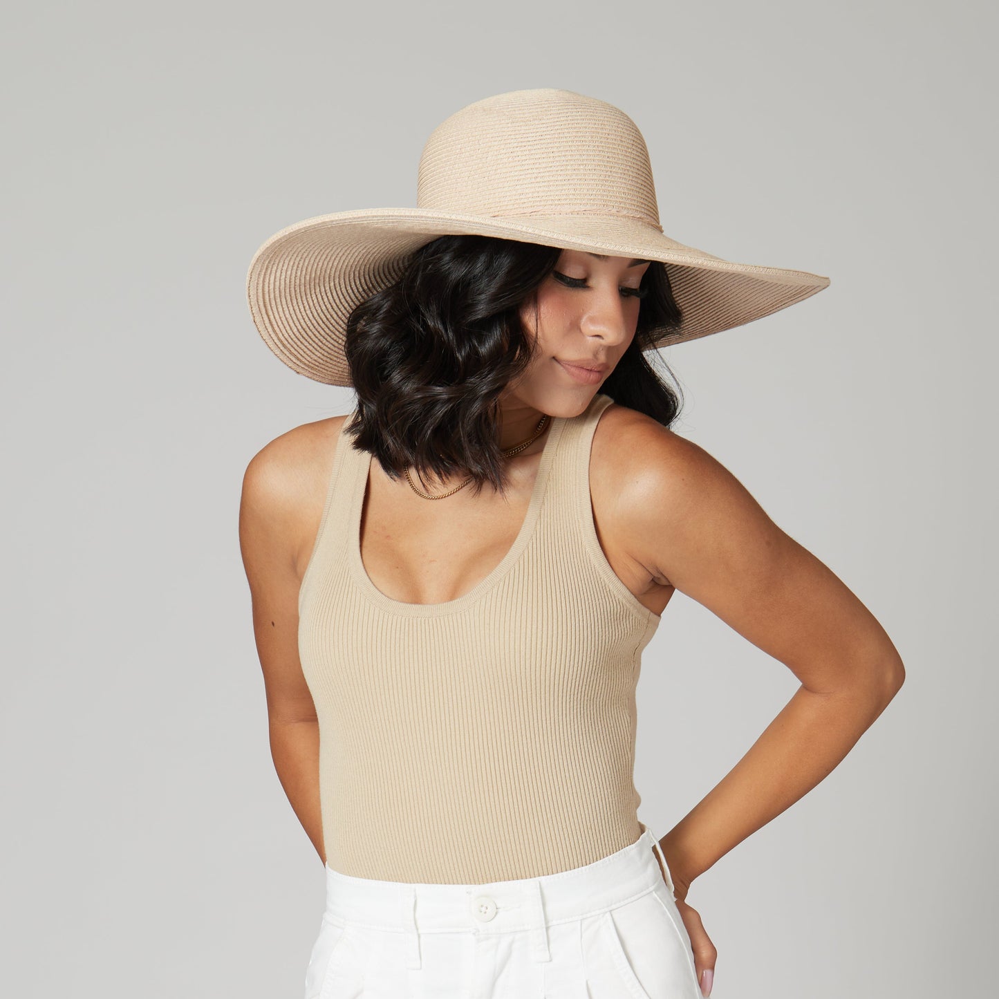 Women's Water Repellent Floppy Hat with Tie
