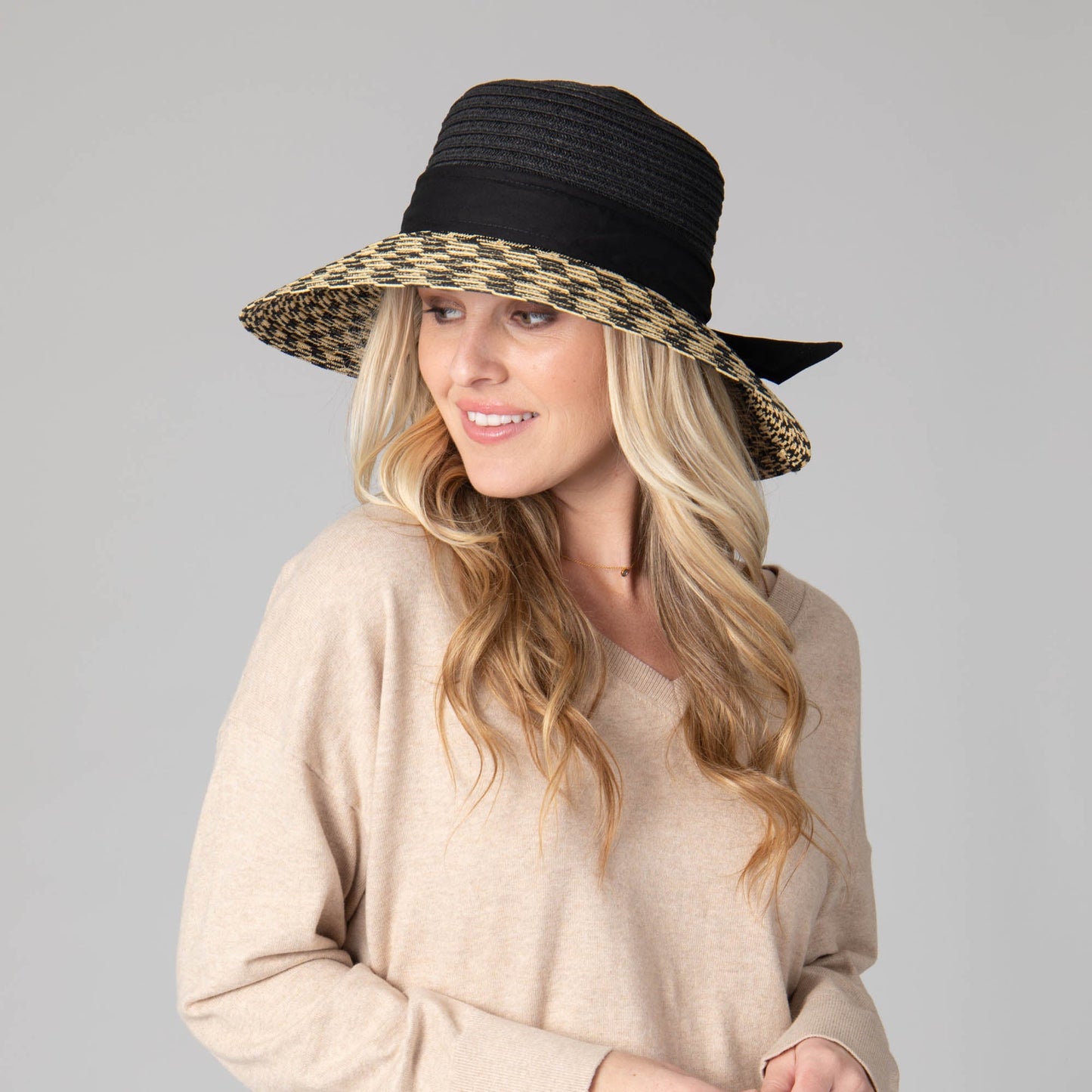 Women's Contrast Round Crown Sun Hat