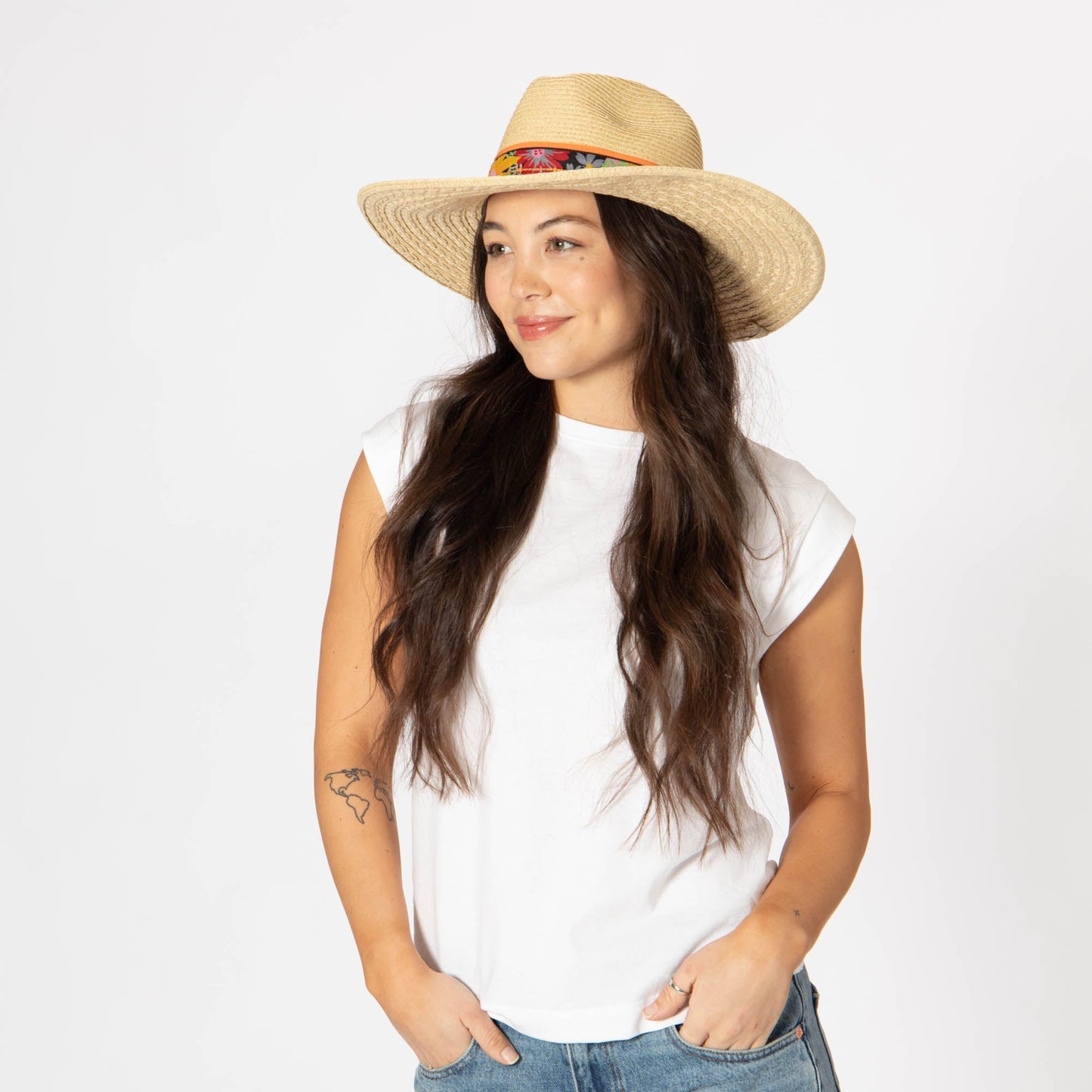 Flora - Mixed Ultrabraid Fedora with Floral Band