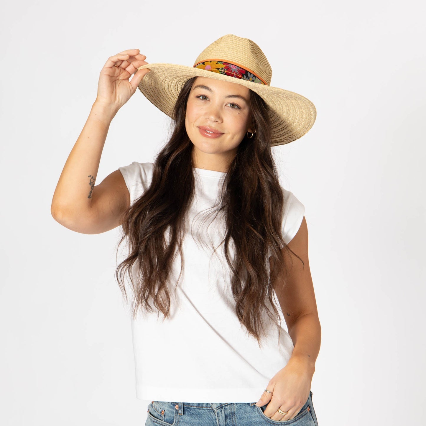 Flora - Mixed Ultrabraid Fedora with Floral Band