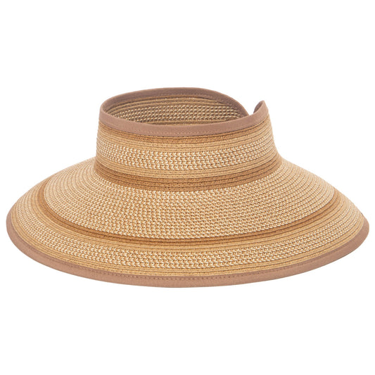 Women's Neutral Colored Ultrabraided Large Brim Packable Visor (UBV2004)