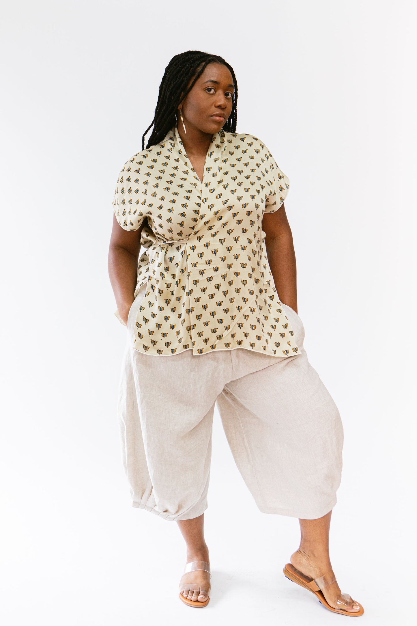 Ajrakh Zero-Waste Modal & Silk Uno Wrap Top