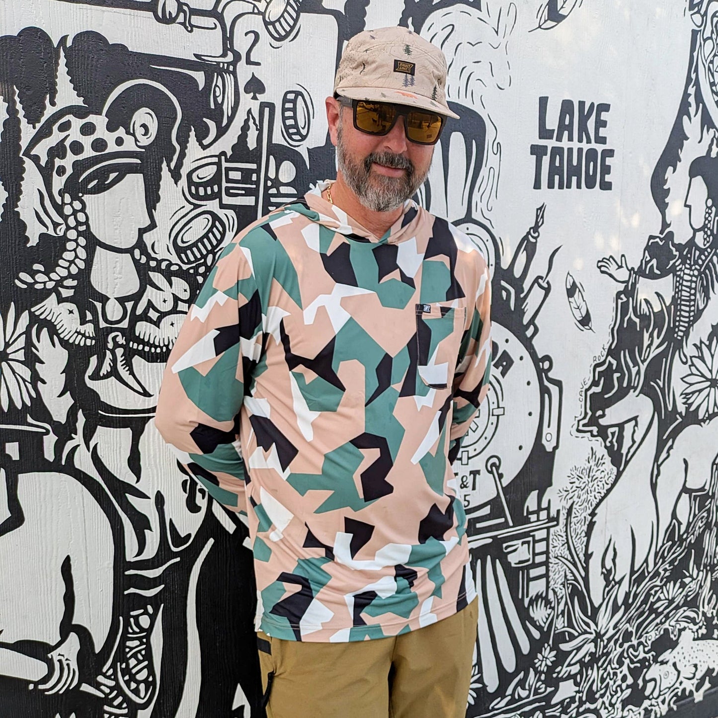 Carson Sun Hoodie - Tan Nordic Camo