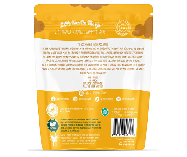 Little Toes® Natural Swim Diapers — On-the-Go 2 Pack