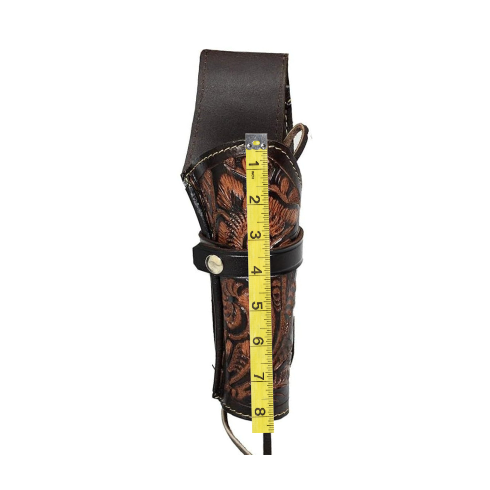 Hip Draw Tooled Leather Holster  - Brown - Osadia Concept Store