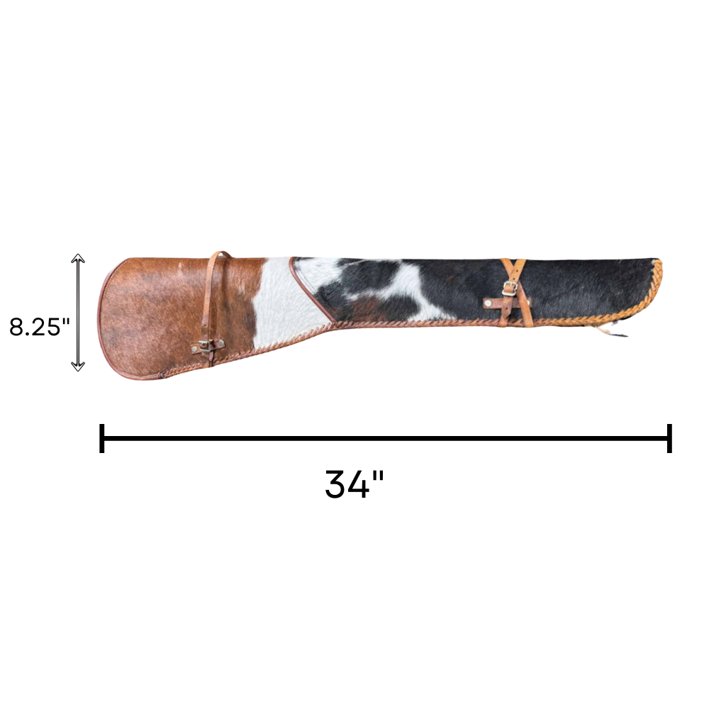Cowhide Leather Rifle Scabbard / Shotgun Sleeve - Speckled Black