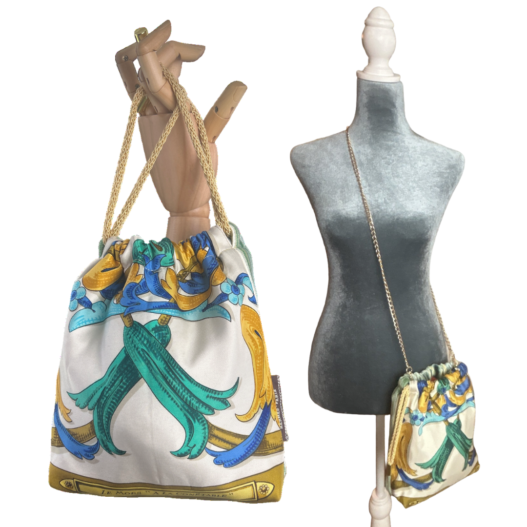 Mors a la Conetable Vintage Scarf Drawstring Crossbody Bag