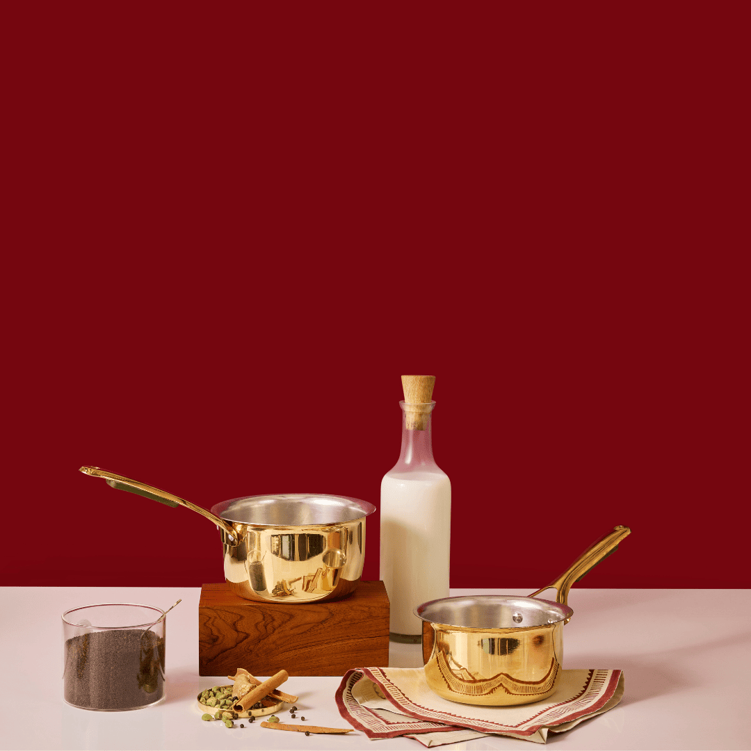 Brass Saucepan with insulated handle