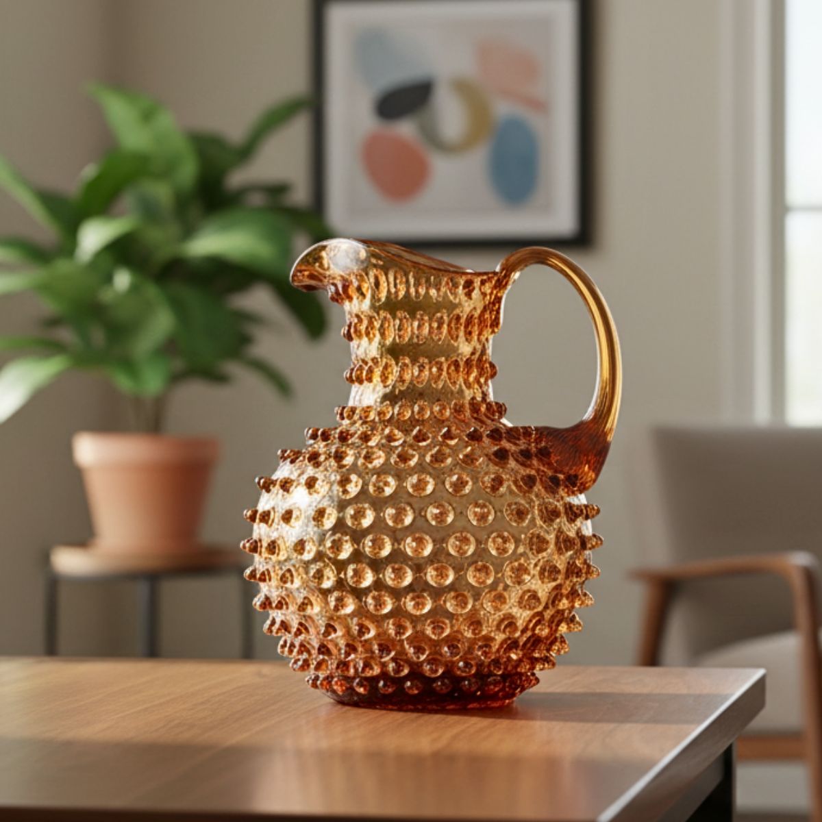 Hobnail Jug - Large - Honey Gold