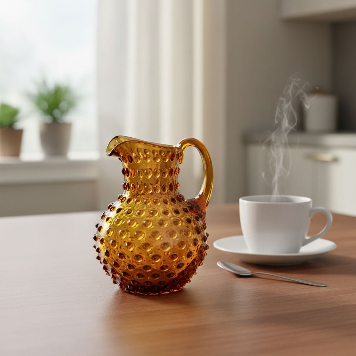 Hobnail Jug - Creamer - Saffron Light