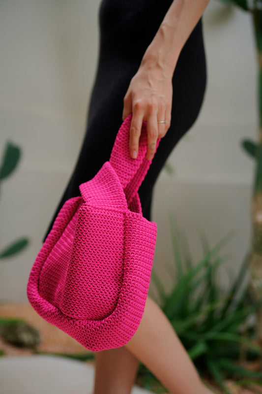 Mackenzie Knit Clutch in Fuchsia