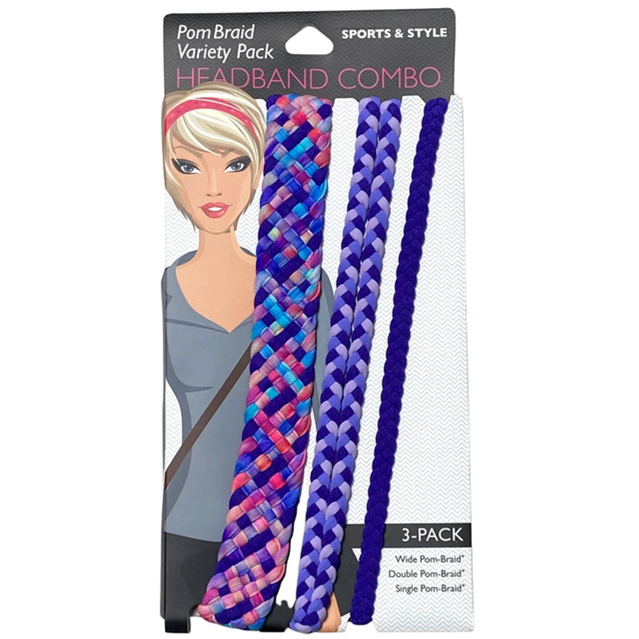 Stretchy Braid and Knotted Headbands | Nylon Hairband Hair Accessory | Workout Headband Packs and Singles