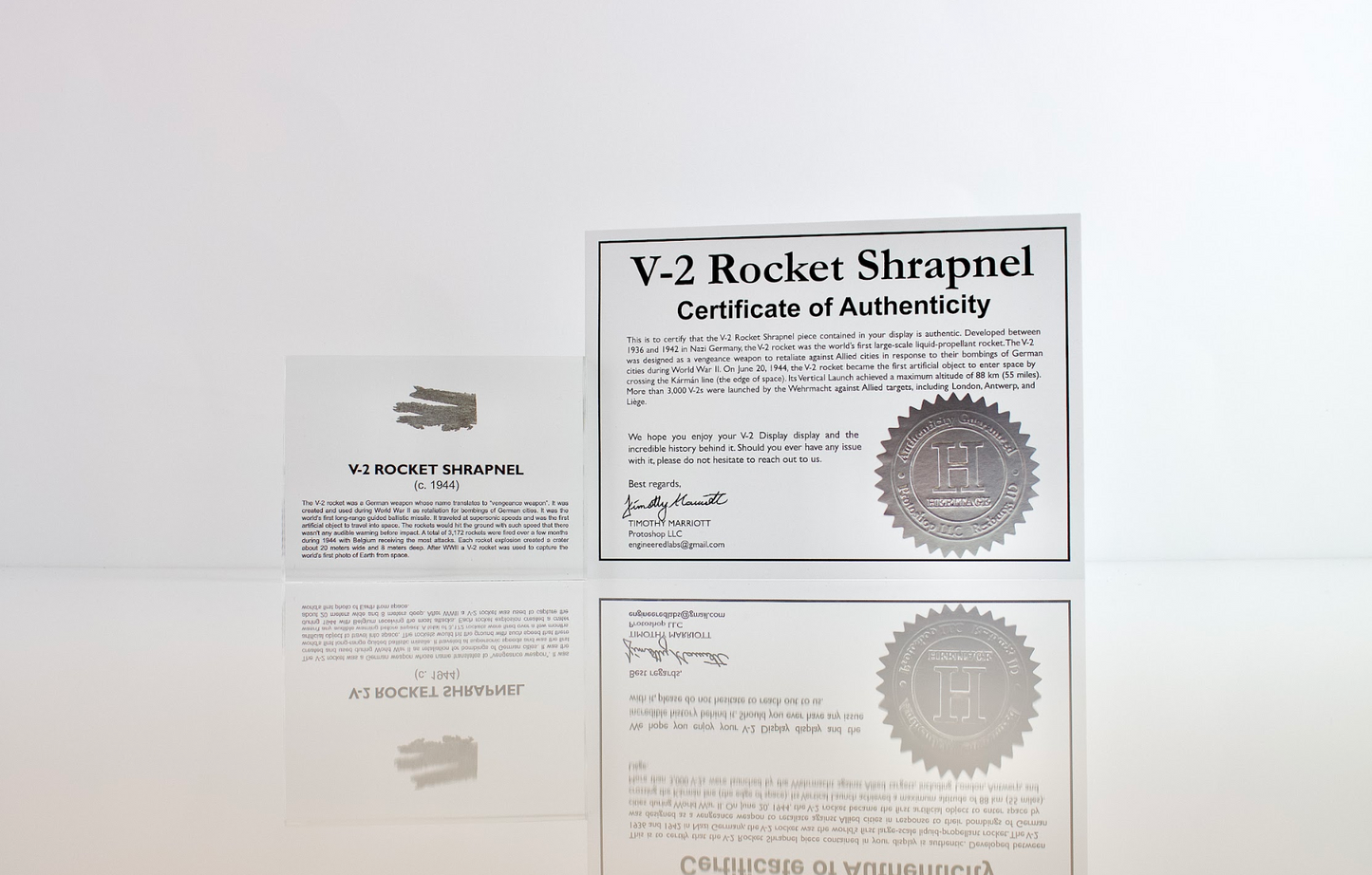 V-2 Rocket Shrapnel Artifact Display