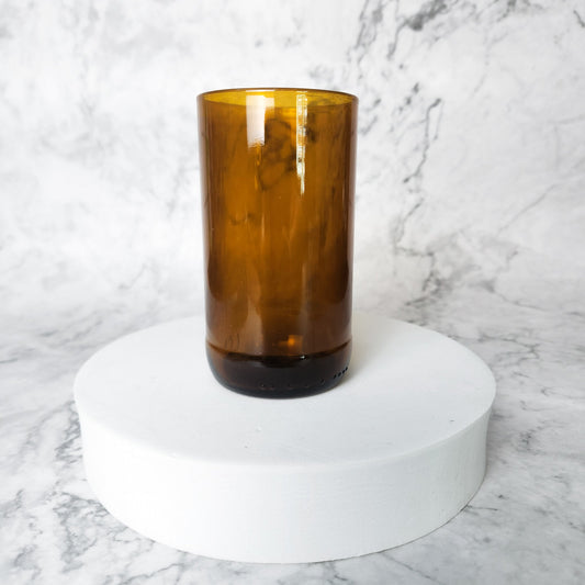 Reclaimed Amber Glass Tall Tumblers – Set of 4