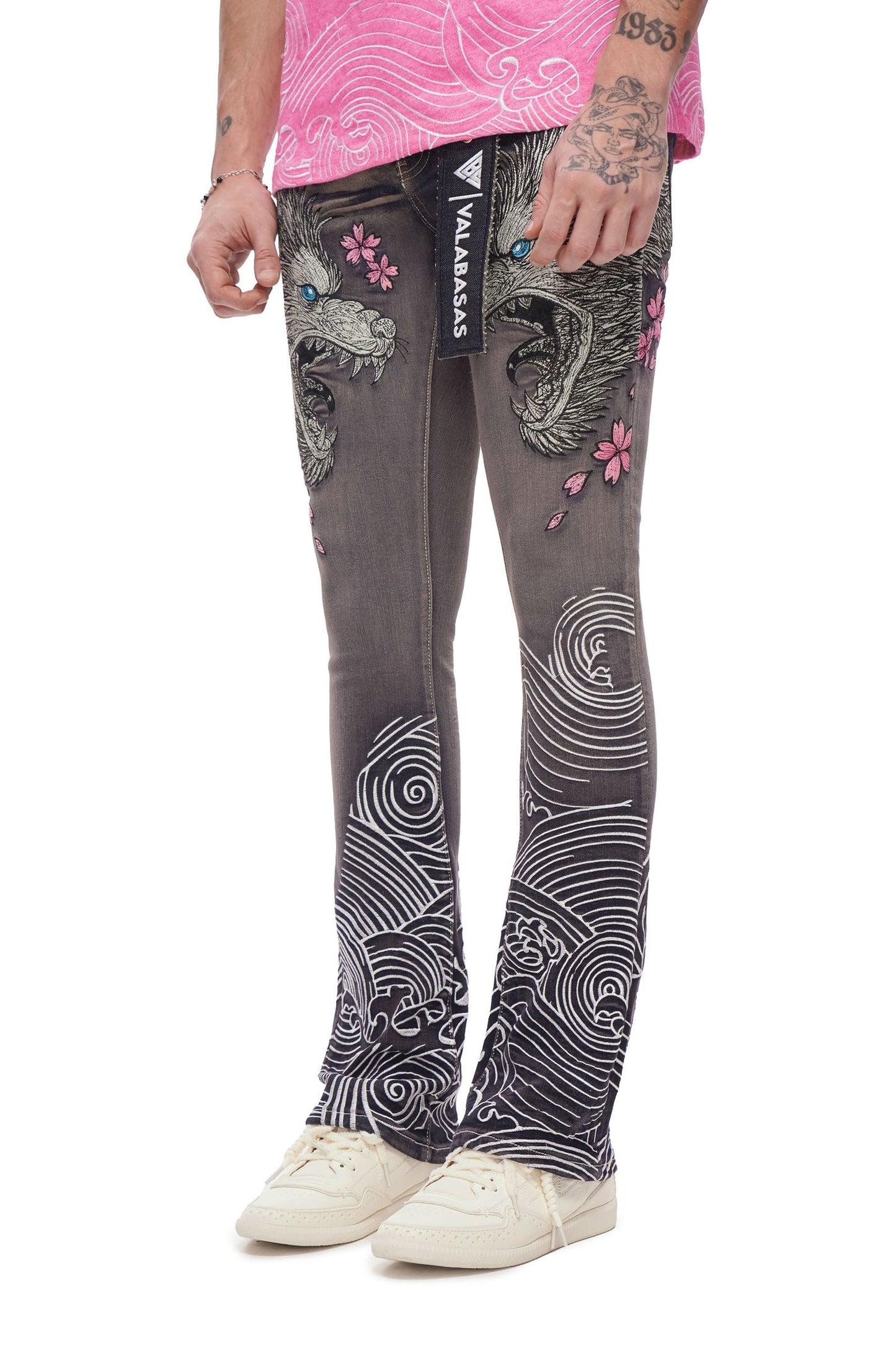 Valabasas Tenka Stacked Denim Jean - Grey Wash