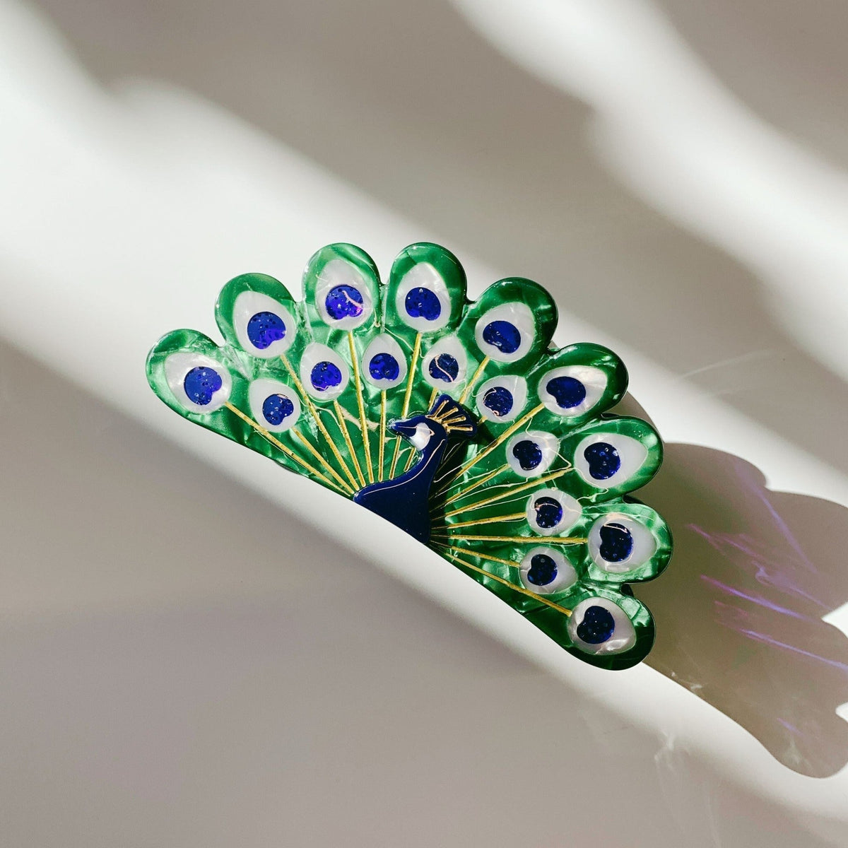 Velvet Claws Hair Clip | Gorgeous Peacock Hair Claw