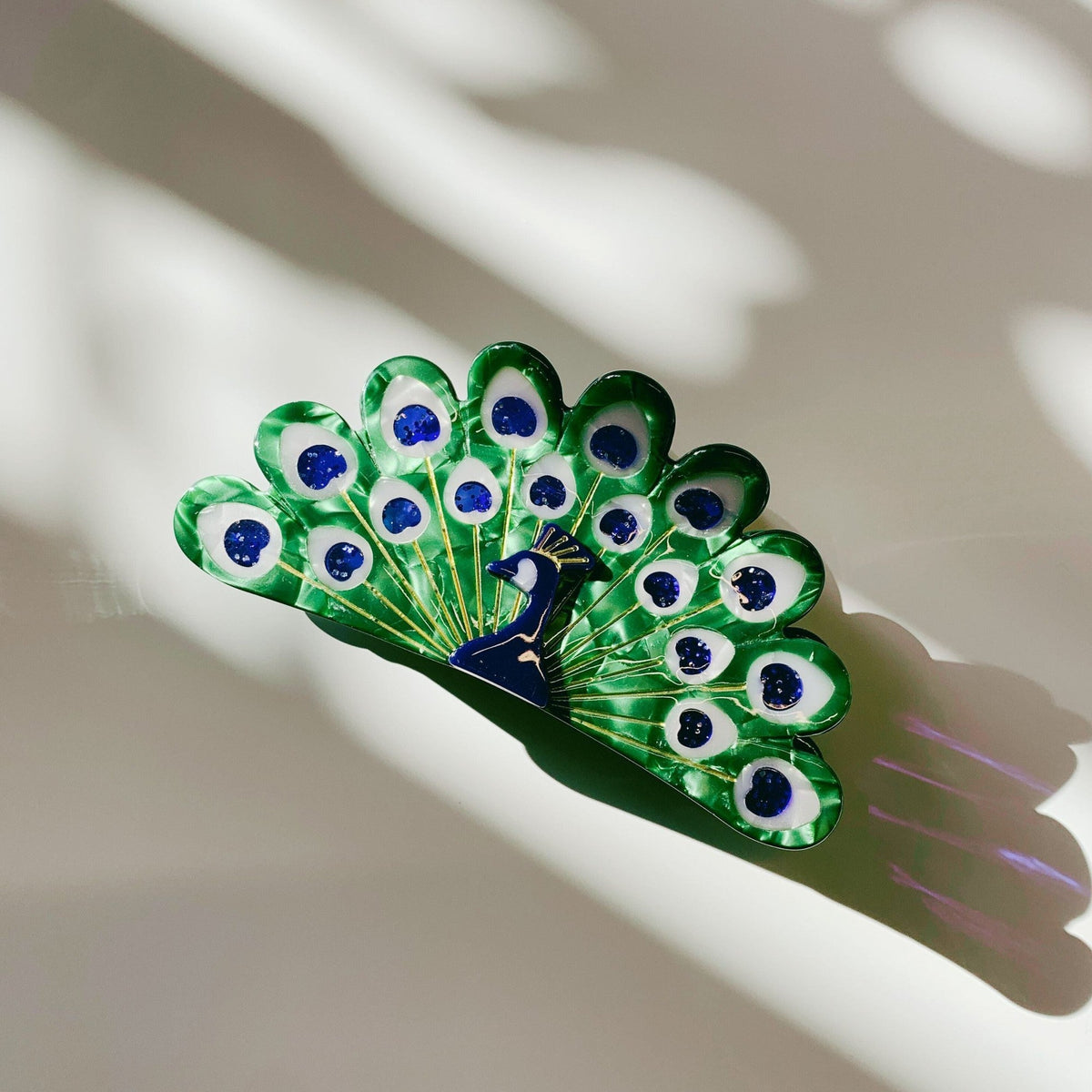 Velvet Claws Hair Clip | Gorgeous Peacock Hair Claw