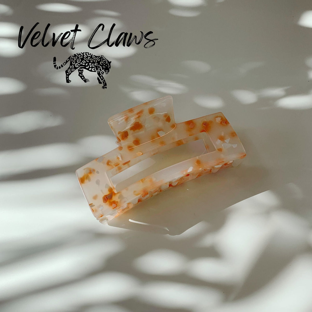 Velvet Claws Hair Clip | The Diana in Peach Confetti