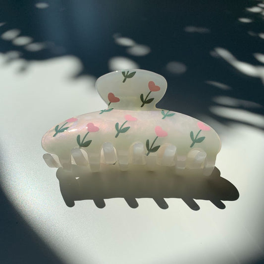 Velvet Claws Hair Clip | The McKenzie in Heart Flower Hair Claw