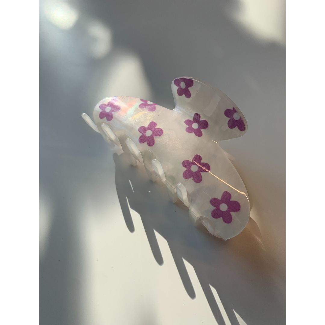 Velvet Claws Hair Clip | The McKenzie in Purple Flower Hair Claw