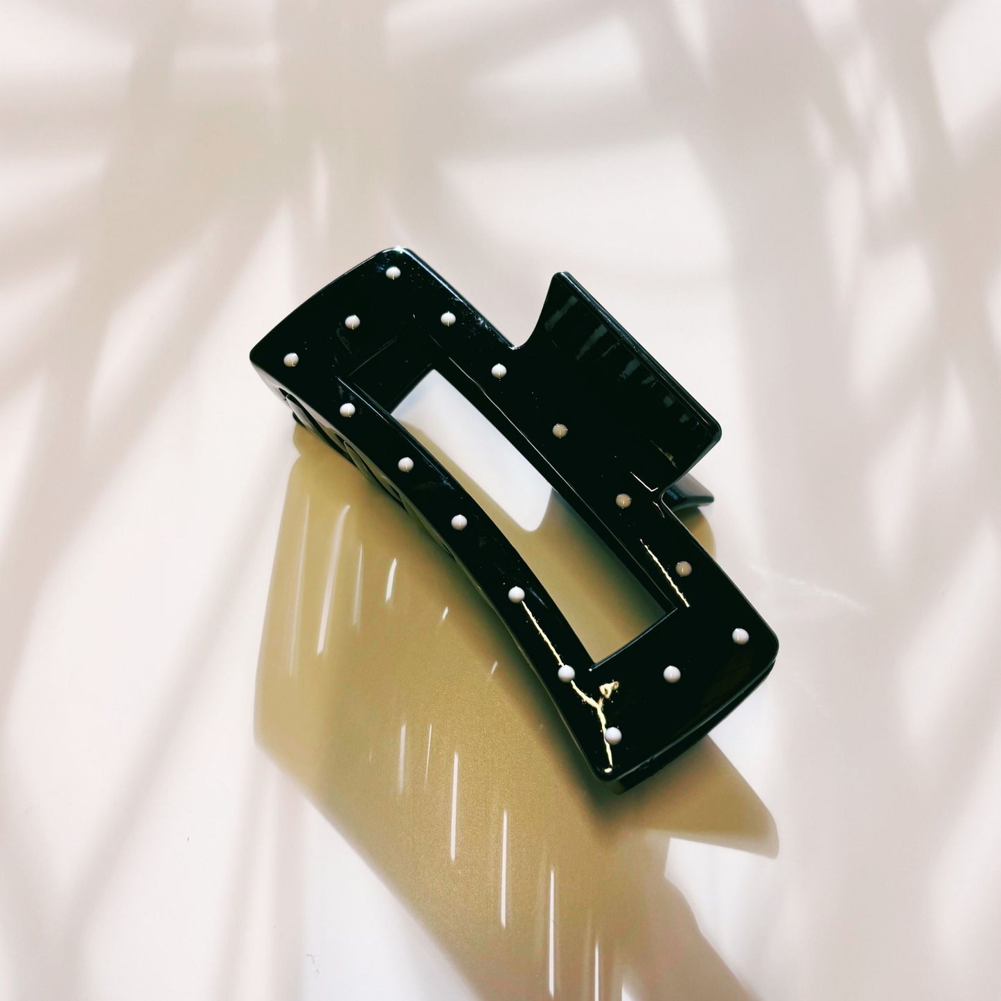 Velvet Claws Uptown Lady in Black Dot Hair Clip | Claw Clip in Velvet Travel Bag