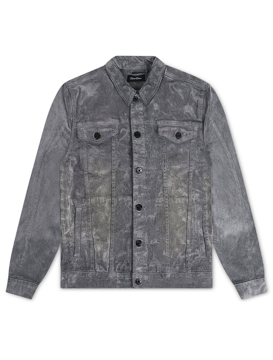 Vicious Denim Velvet Coated Denim Jacket - Grey