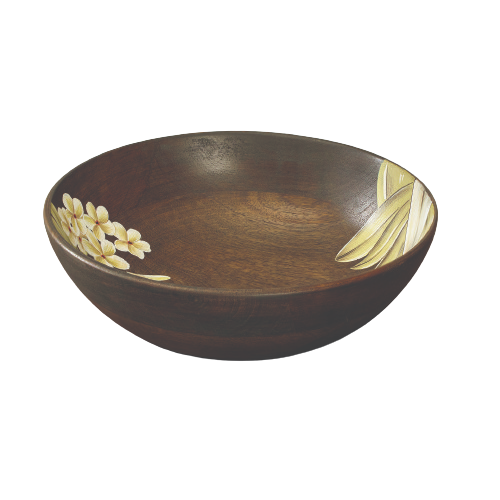 Frangipani Wooden Salad Bowl