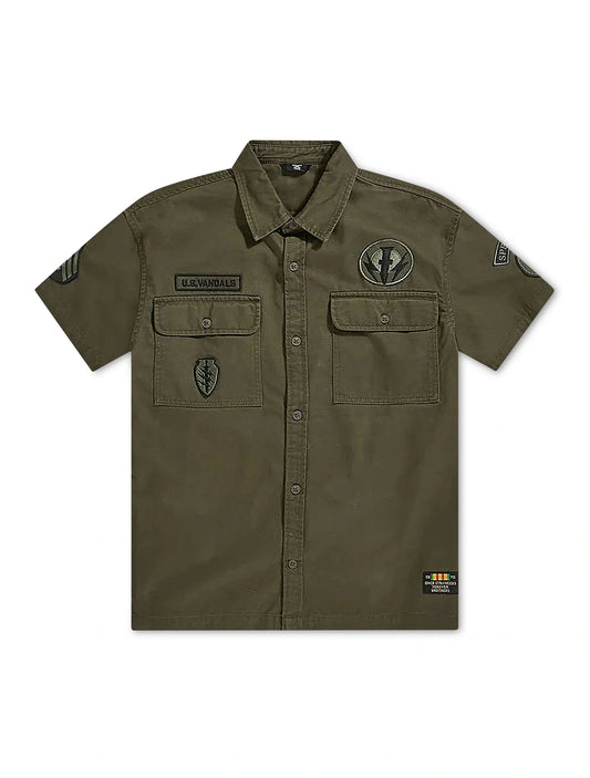 Jordan Craig Military Cargo Shirt - Army Green