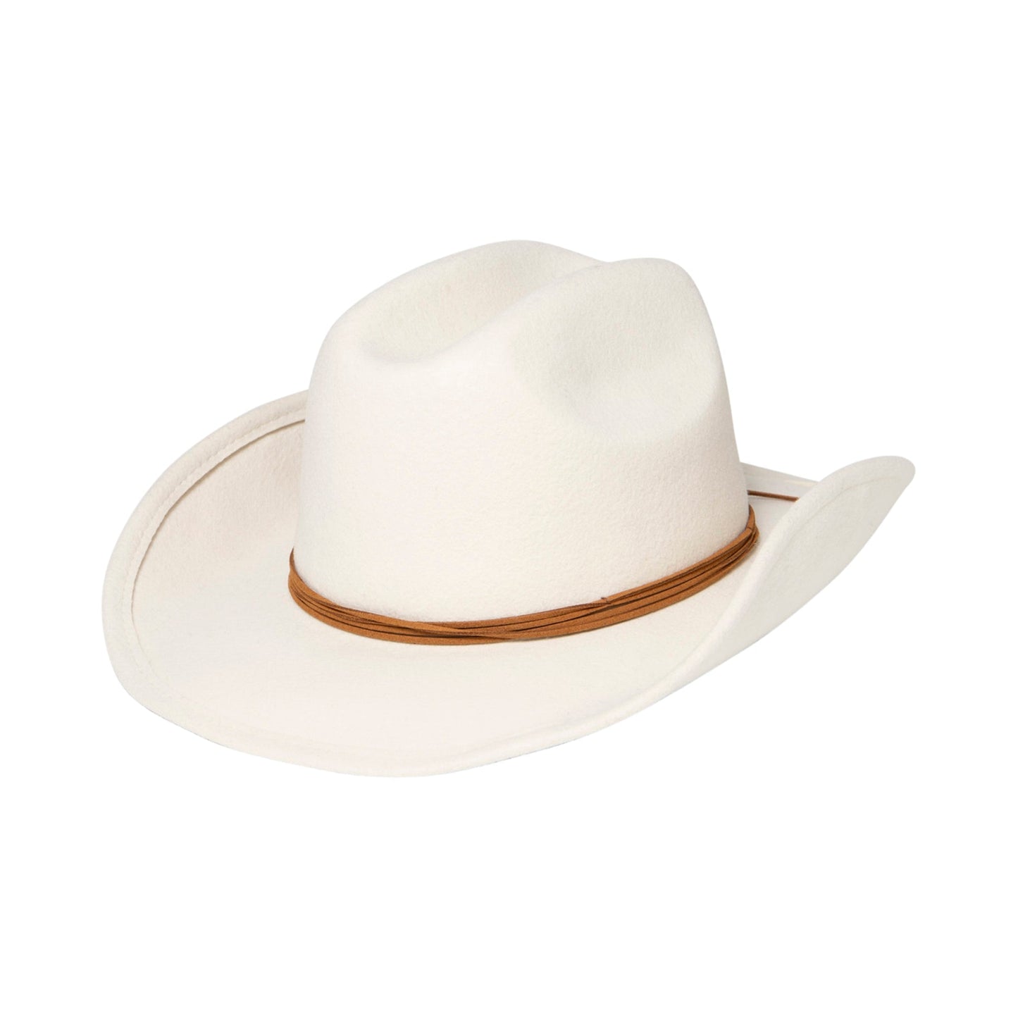 Women's Felt Cowboy Hat w/Twisted Faux Leather Band