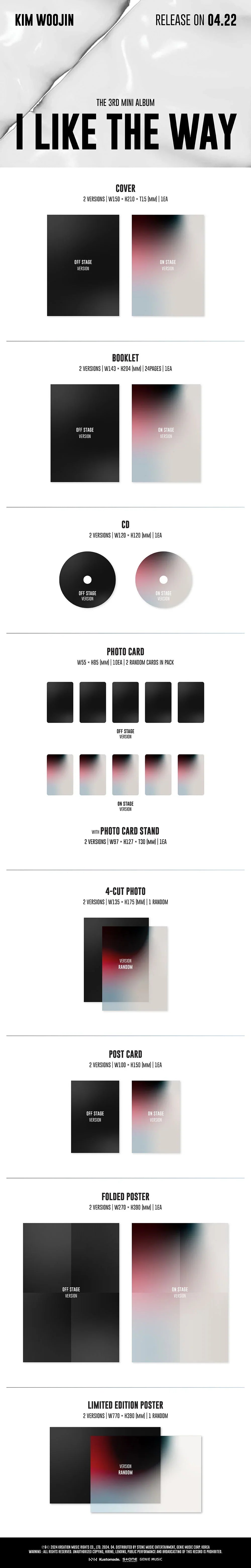 Kim Woojin 3rd Mini Album - I Like The Way (Random)