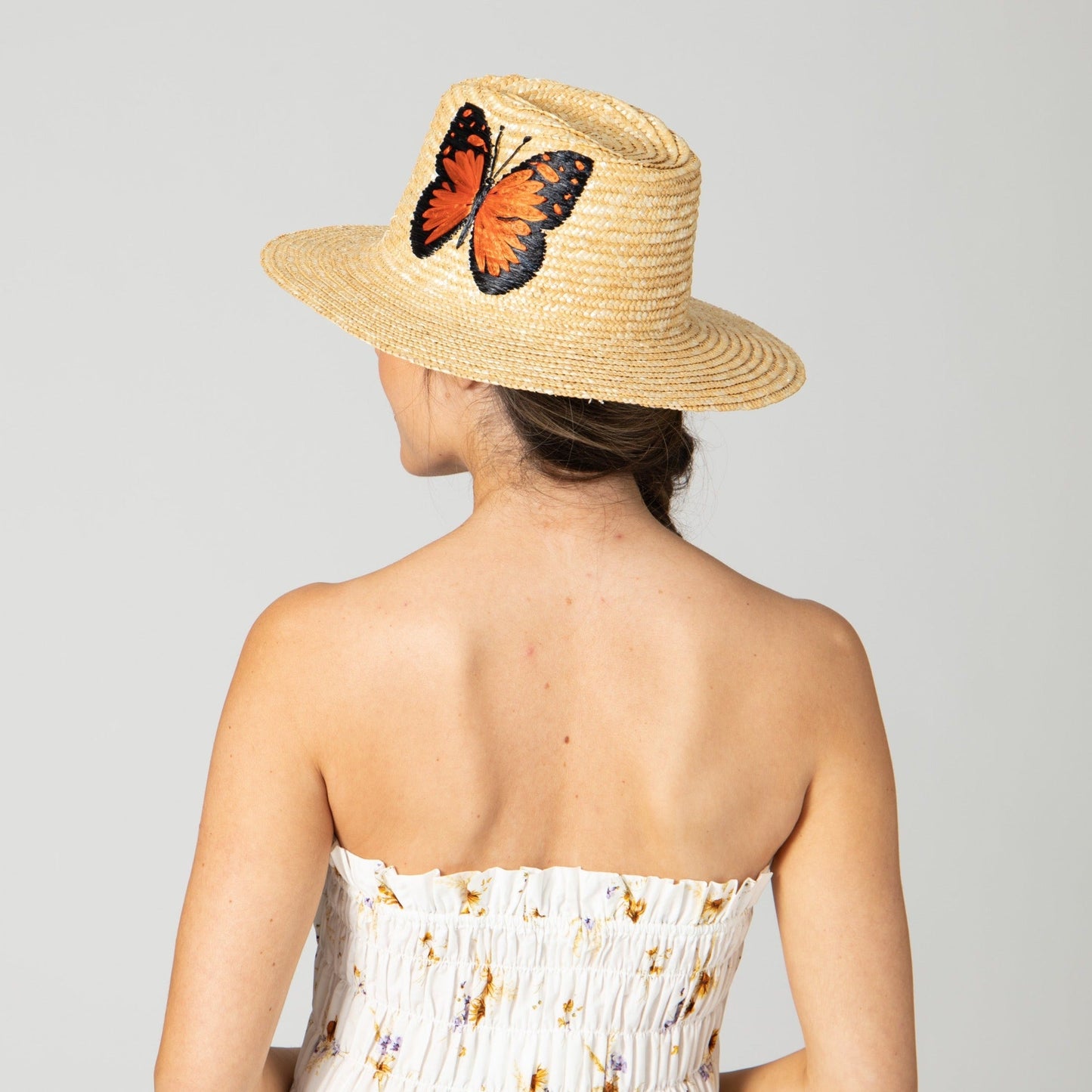 Women's Wheat Straw Palm Fedora