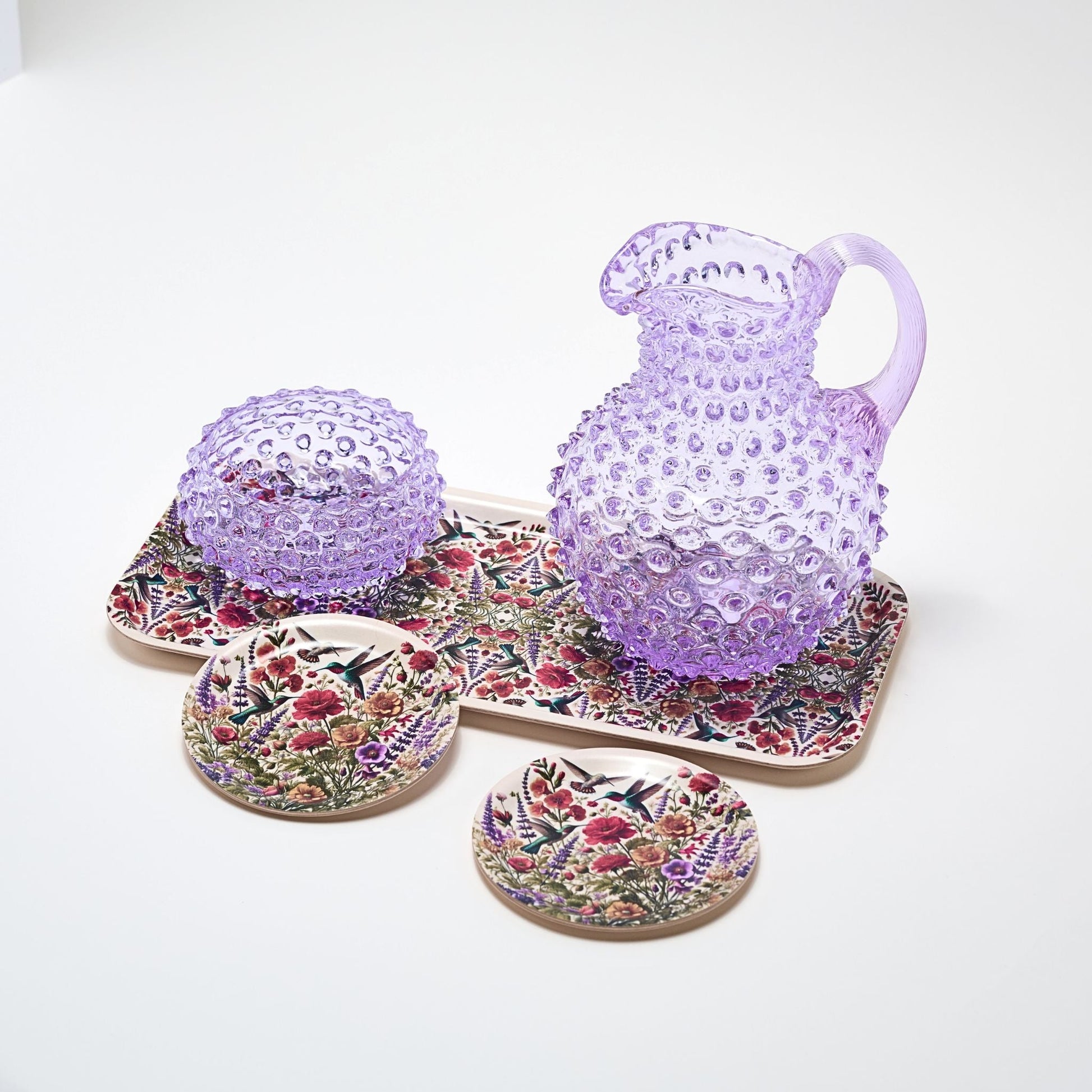 Hummingbirds Mini Birchwood Tray Set of 2 - Osadia Concept Store
