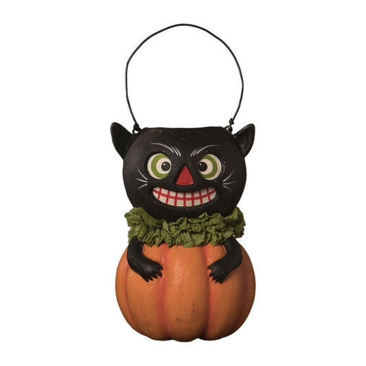 Vintage Black Cat in Pumpkin by Bethany Lowe Designs - Osadia Concept Store