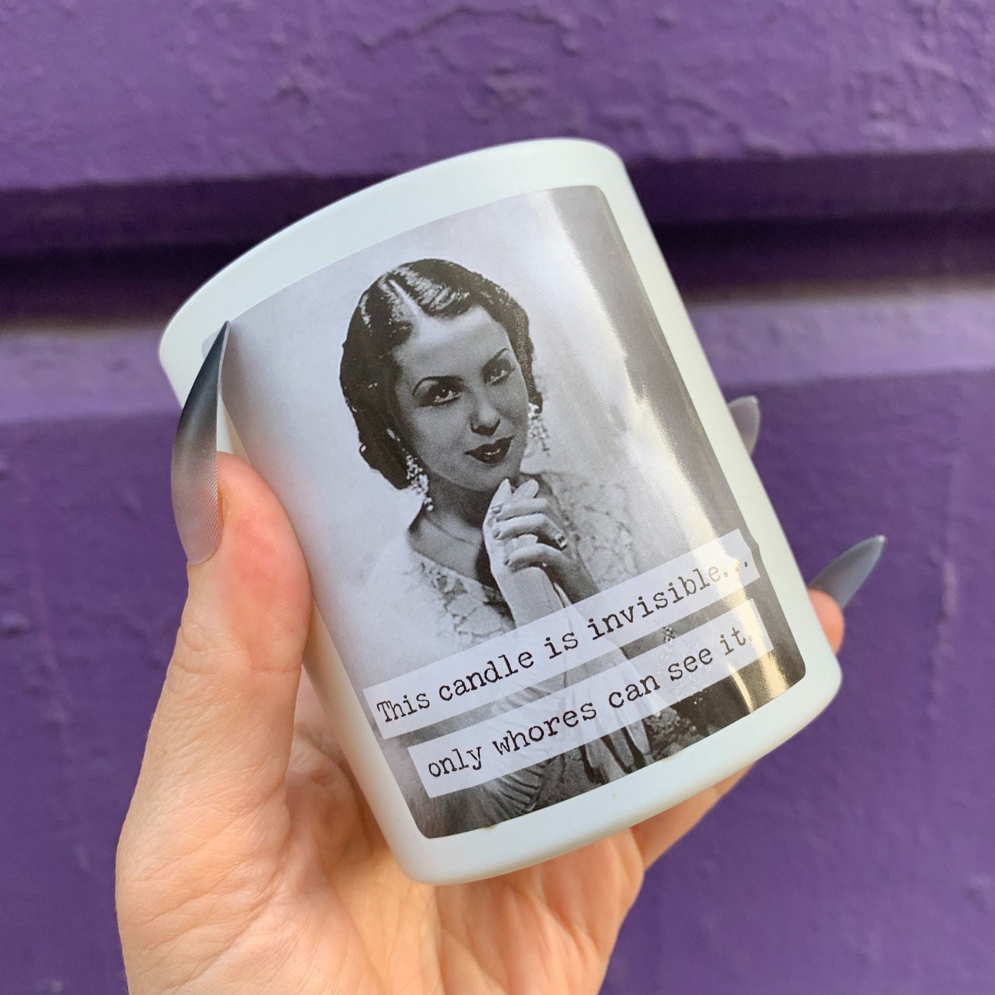 Whores Candle | Vintage Photograph Double Sided Design | Soy Wax Lavender Jasmine Scent