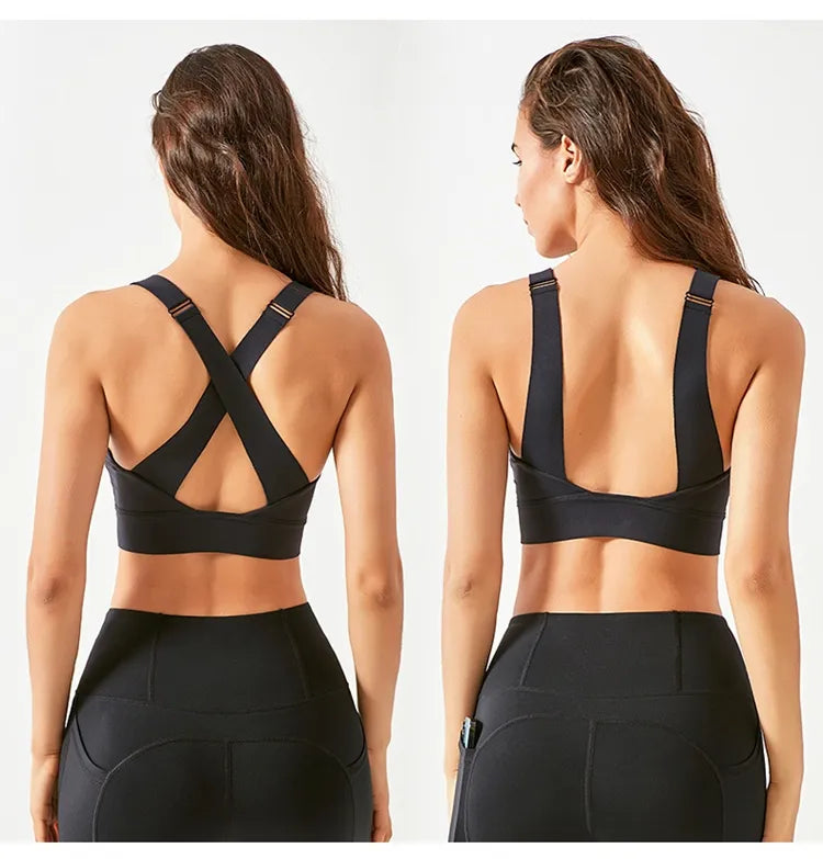 Front Zipper High Impact Athletic Bra