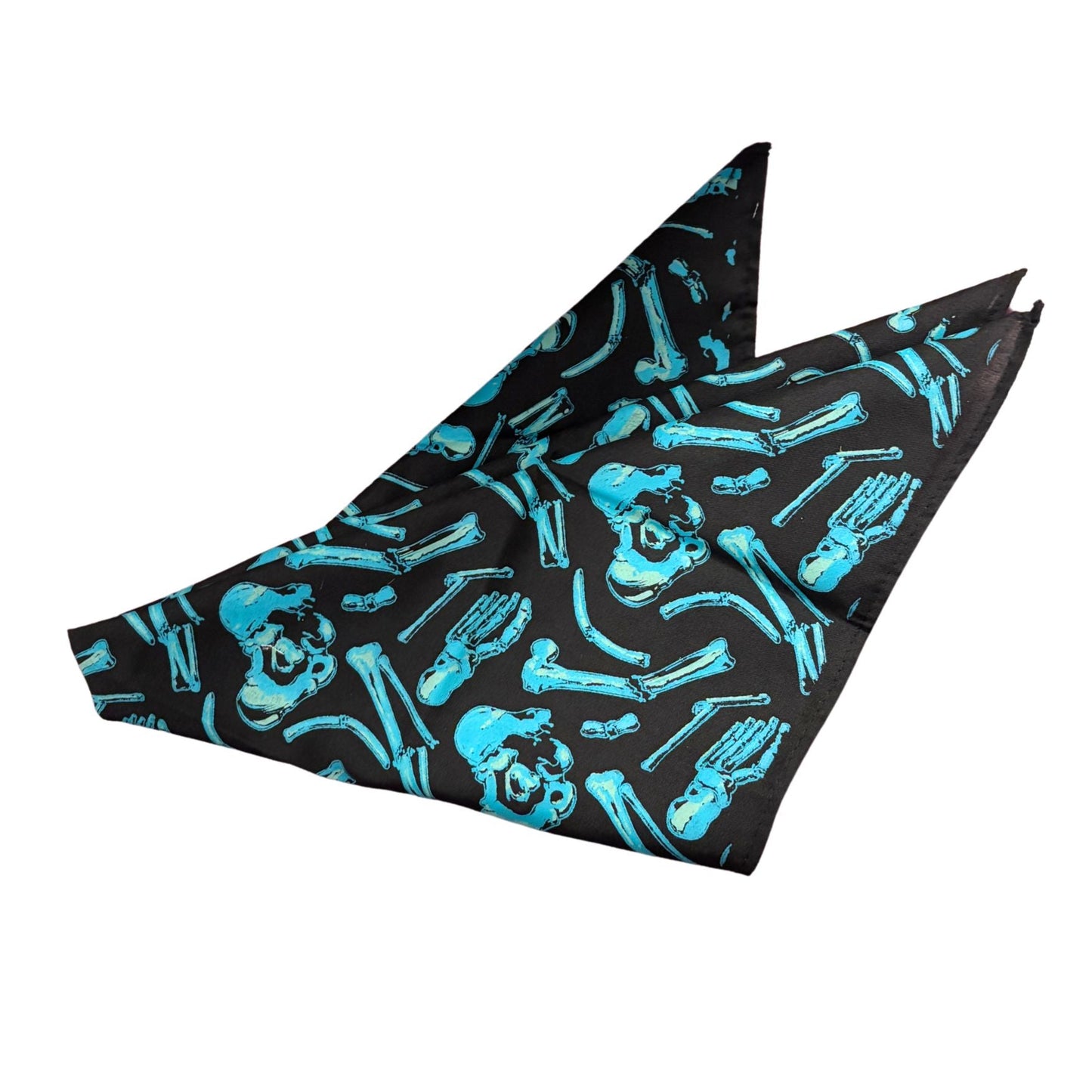 X-Ray Body Parts Bandana | Black & Light Blue Print | Sourpuss Gothic Punk Rock Accessory
