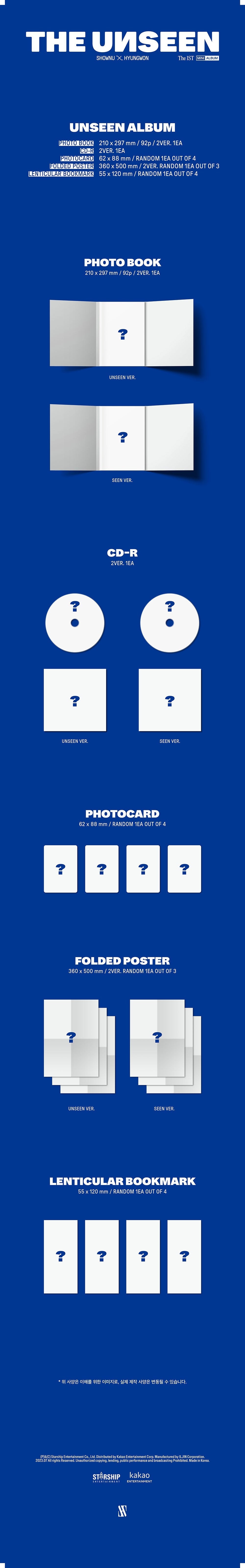 MONSTA X Shownu x Hyungwon 1st Mini Album - The Unseen 1st Mini Album (Unseen Album Ver - Limited Edition)