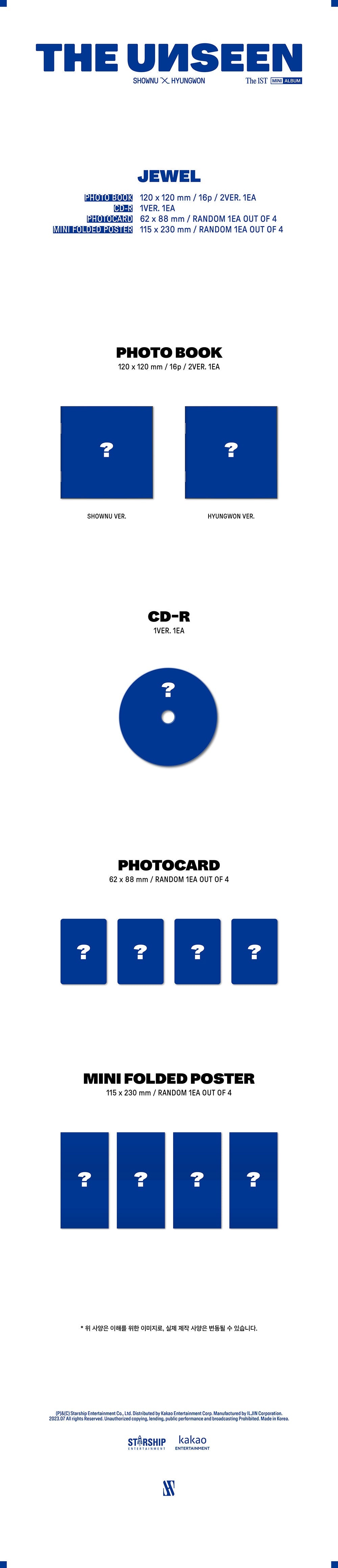MONSTA X Shownu x Hyungwon 1st Mini Album -  The Unseen 1st Mini Album (Jewel Ver)