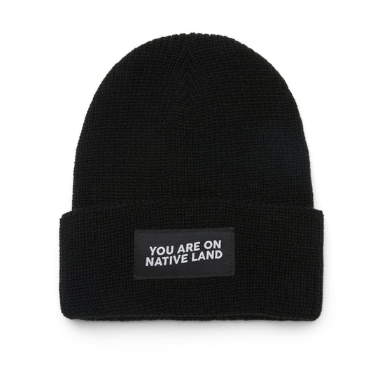 'YOU ARE ON NATIVE LAND' RIBBED BEANIE - Osadia Concept Store