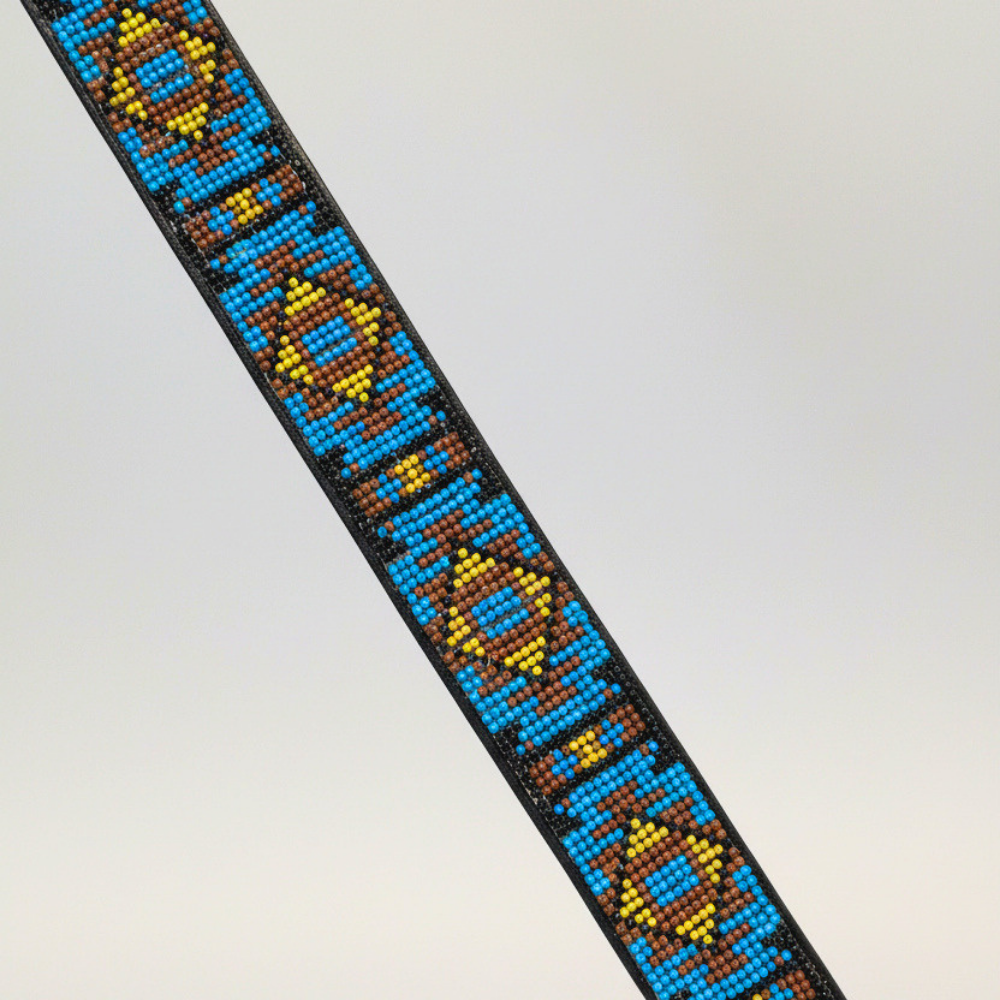 Turquoise Diamond Leather Cowboy Belt