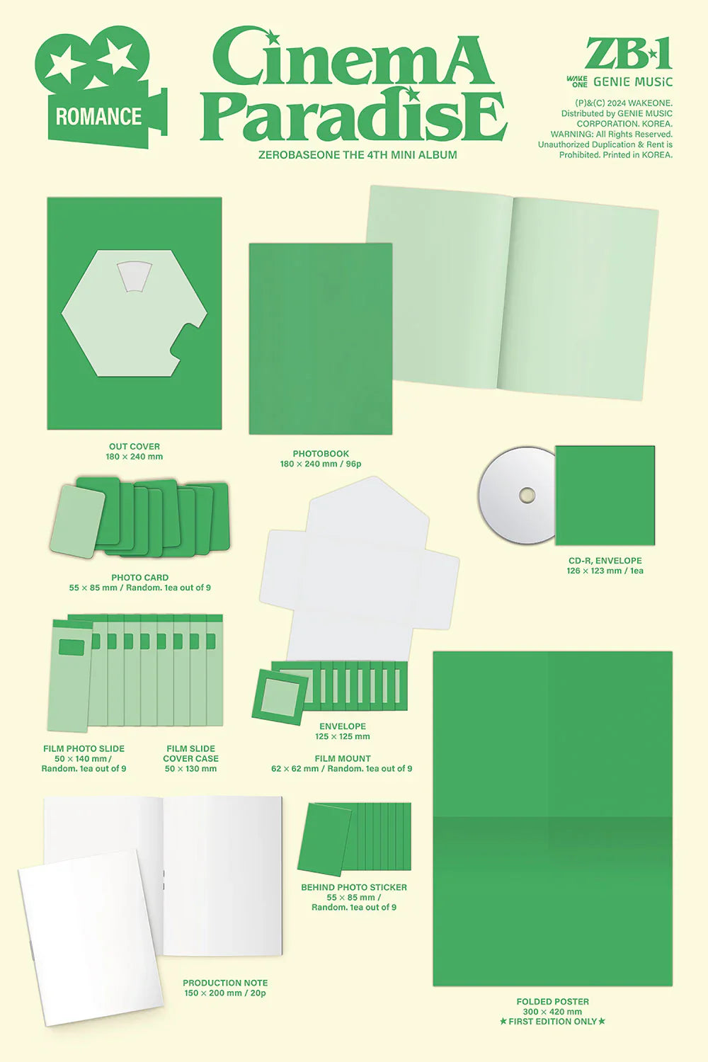 Zerobaseone - Cinema Paradise The 4th Mini Album (Photobook Random)