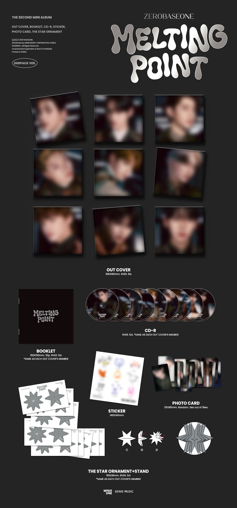 Zerobaseone 2nd Mini Album - Melting Point (Digipack Ver.)