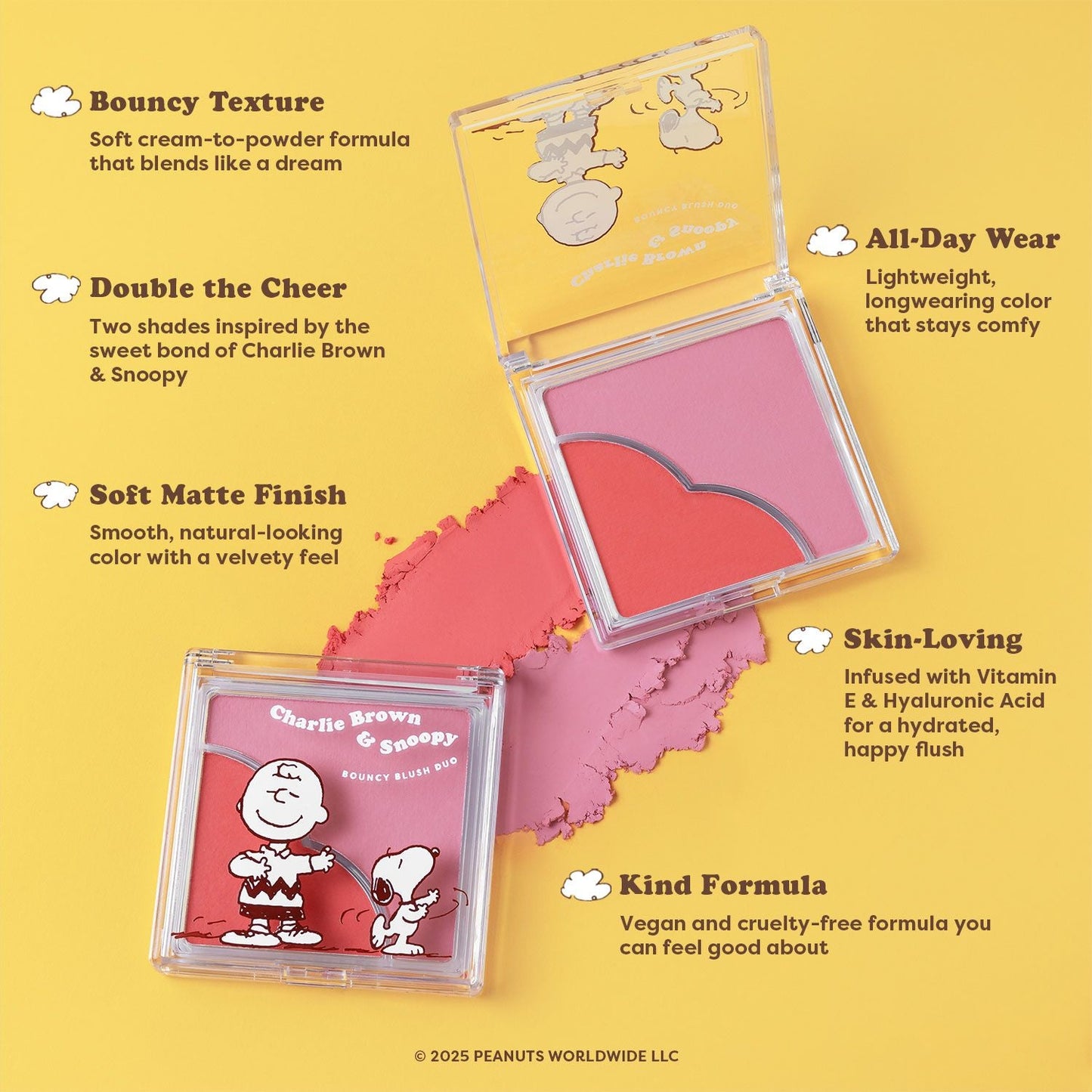 Peanuts 75th | Charlie Brown & Snoopy Bouncy Blush Duo - Osadia Concept Store