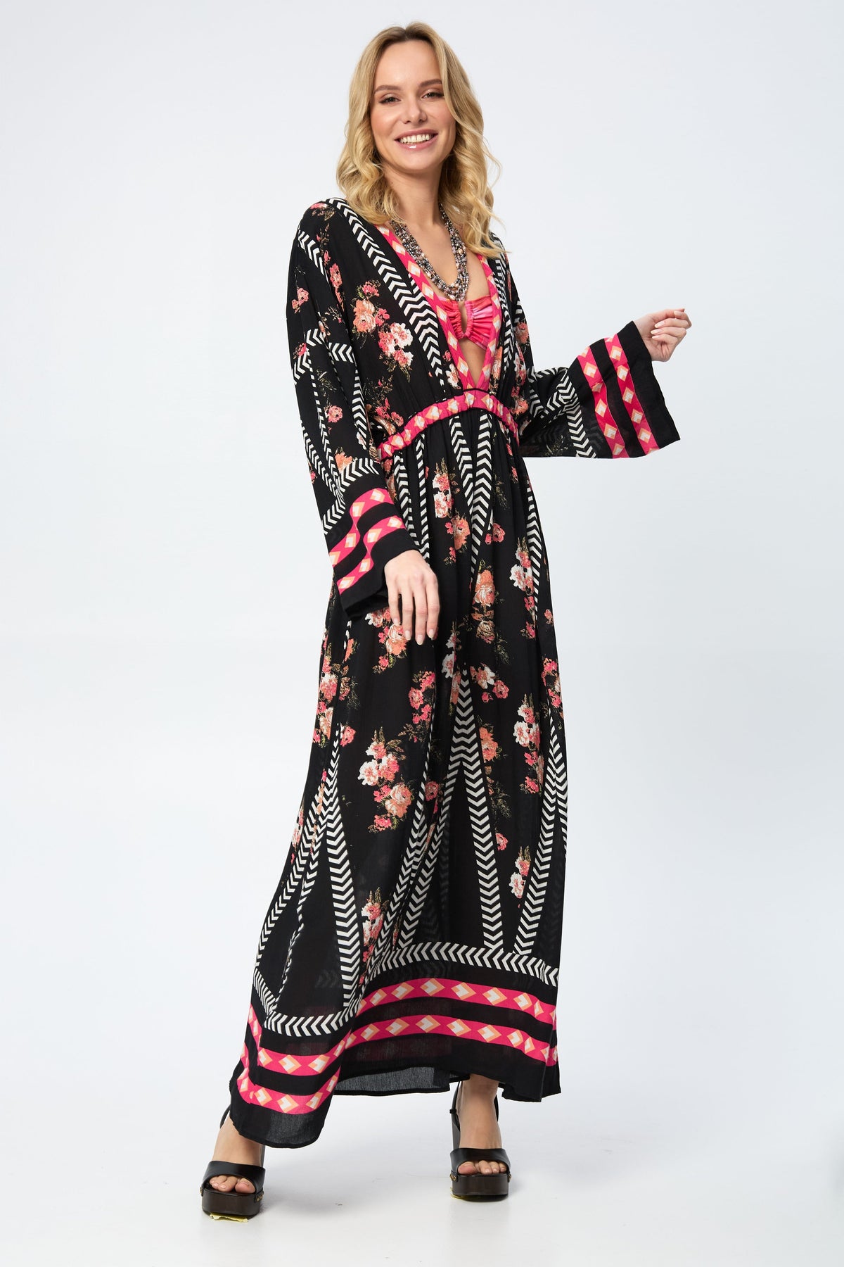 Aztec Floral Keyhole Kaftan