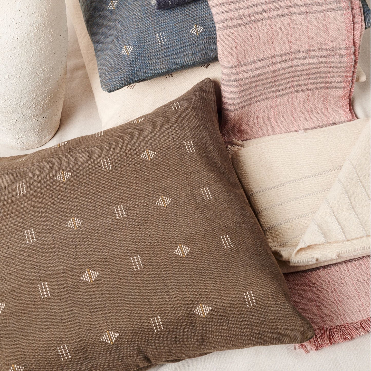Nira Choco Hand Spun Organic Cotton Handloom Pillow